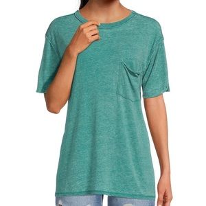 NWOT Free People Teal Short Sleeve Tee